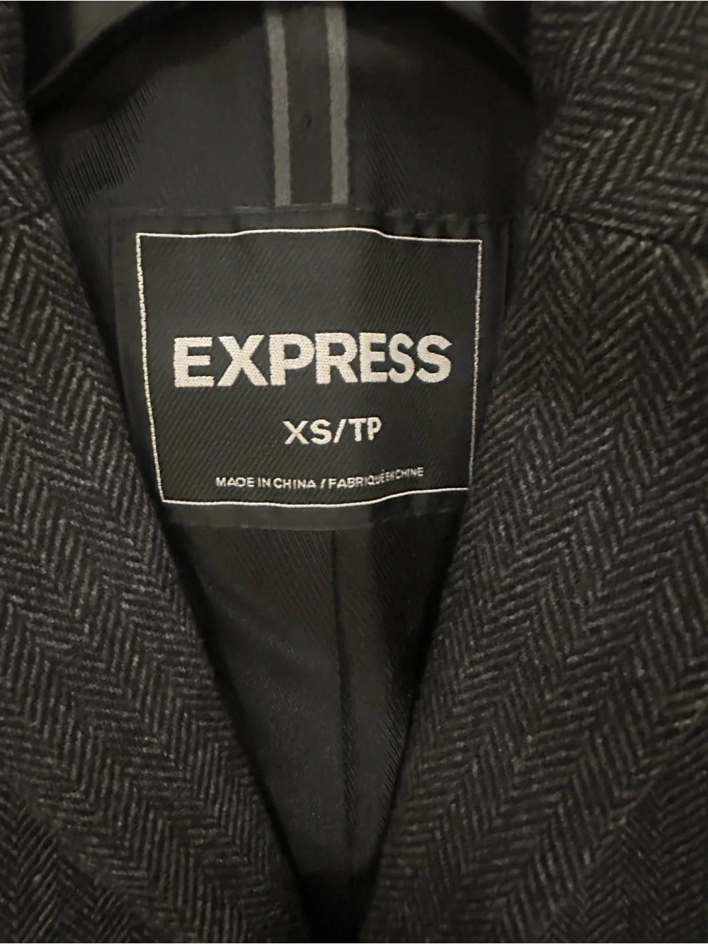 Express Men's Dark Charcoal Single-Breasted Wool-Blend Coat